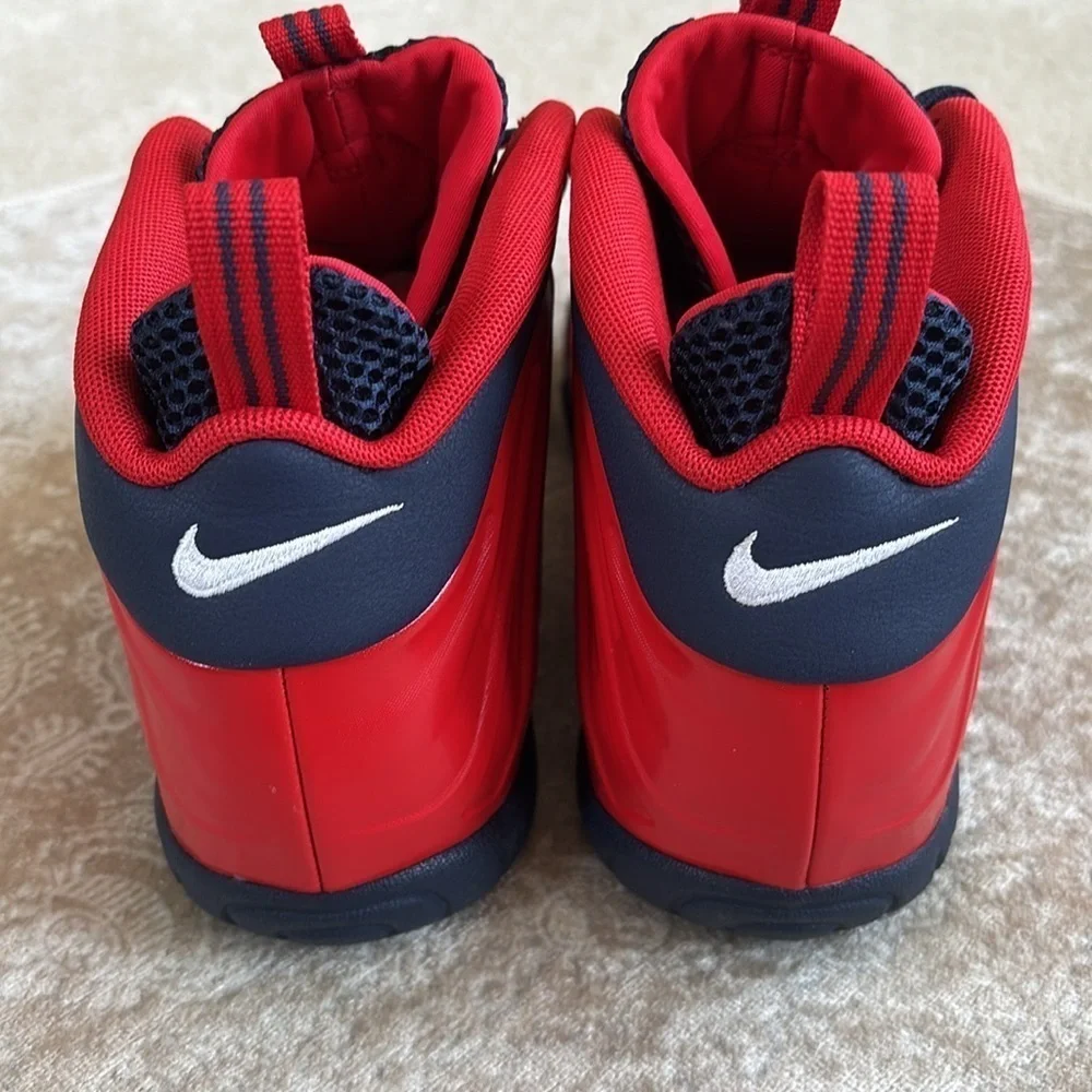 Nike Air Foamposite Little Posite Pro University Red Blue Lace Up Sneakers Shiny